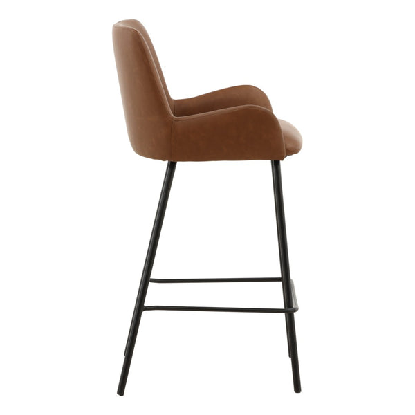 Karina Living Zamar Modern Farmhouse Counter Stool Set of 2 in Saddle Finish - Stylish, Durable, Easy-Care Design DOV23023-SDDL