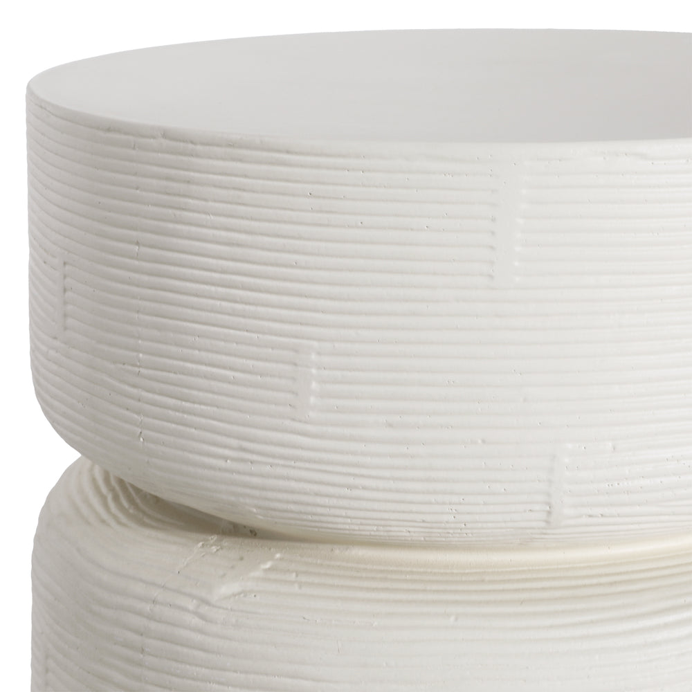 Dovetail Ysabel Side Table White Ivory Concrete DOV24096-WHIT