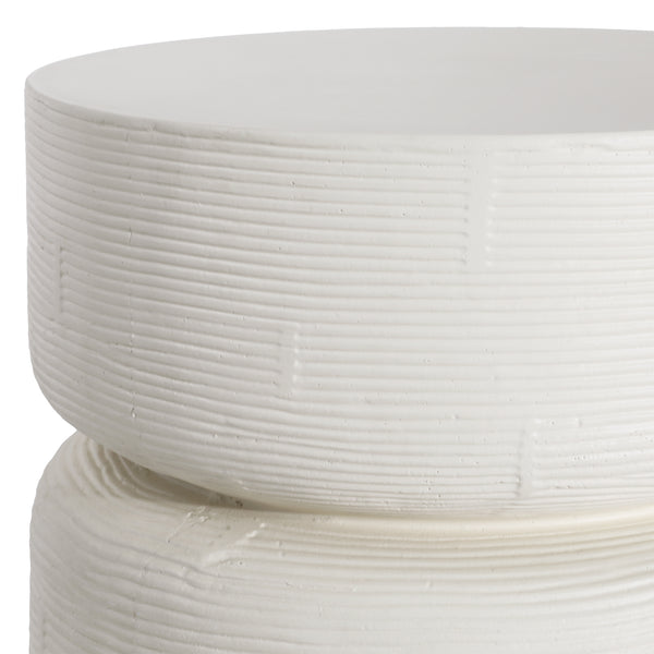 Dovetail Ysabel Side Table White Ivory Concrete DOV24096-WHIT