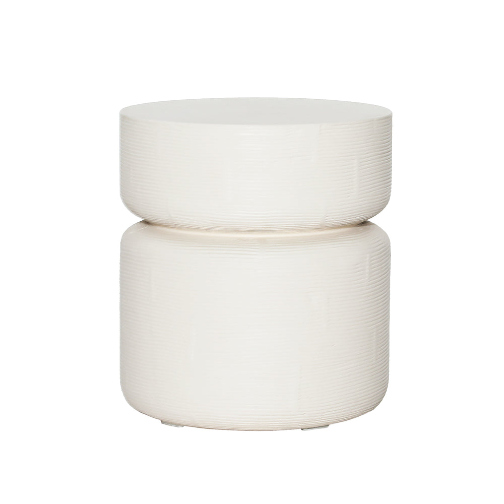 Dovetail Ysabel Side Table White Ivory Concrete DOV24096-WHIT