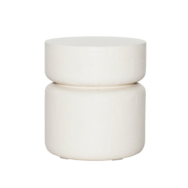 Dovetail Ysabel Side Table White Ivory Concrete DOV24096-WHIT