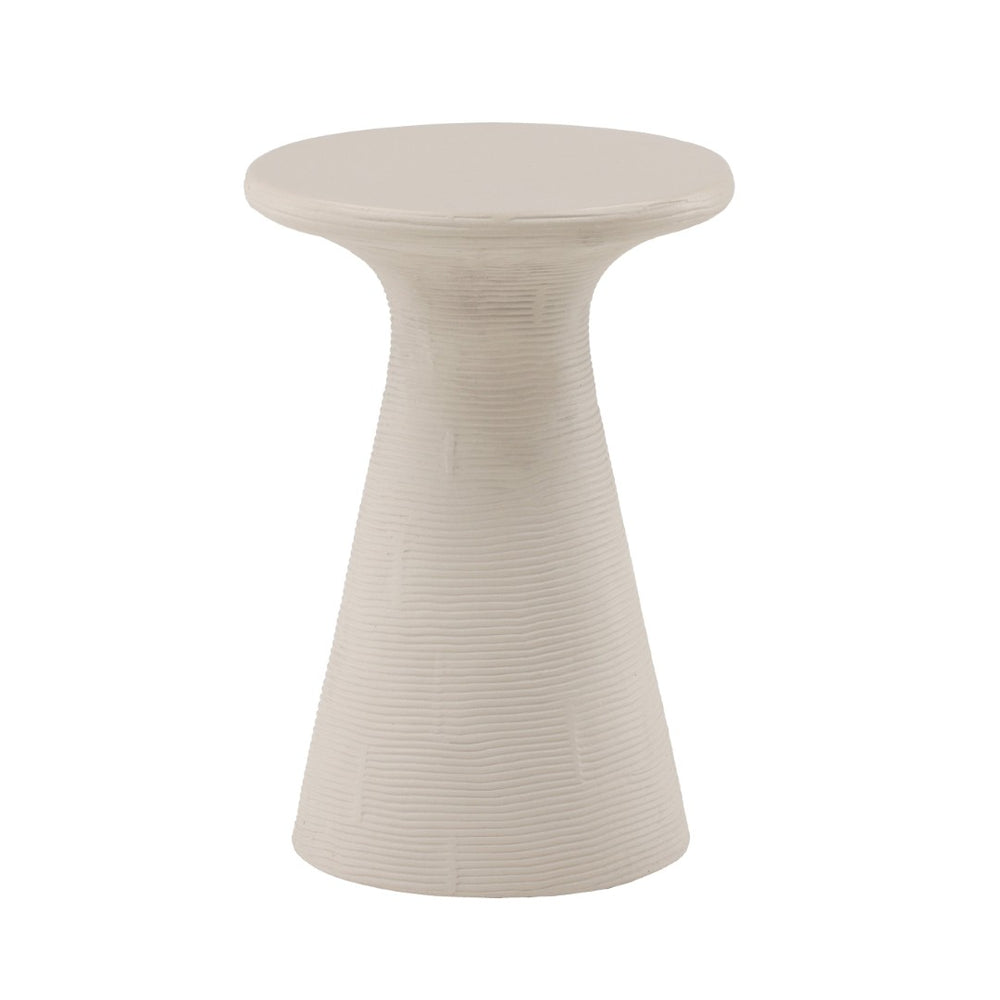 Karina Living Fania Modern Accent Table in Ivory - Compact Lightweight Concrete for Stylish Living Spaces DOV24097-WHIT-SM