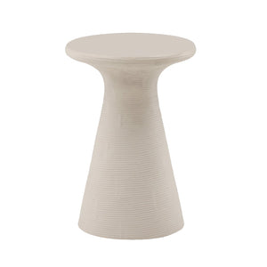 Karina Living Fania Modern Accent Table in Ivory - Compact Lightweight Concrete for Stylish Living Spaces DOV24097-WHIT-SM