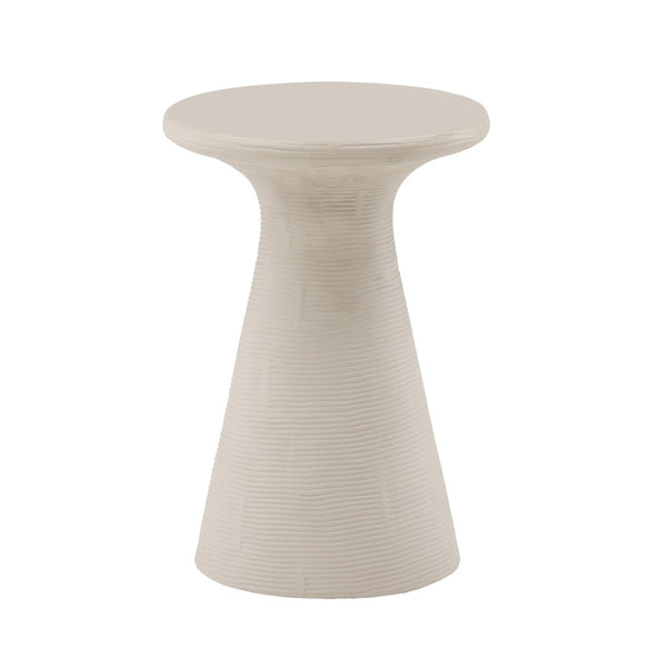 Karina Living Fania Modern Accent Table in Ivory - Compact Lightweight Concrete for Stylish Living Spaces DOV24097-WHIT-SM