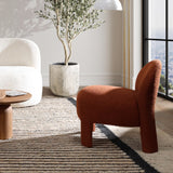 Dovetail Khadija Occasional Chair Polyester Upholstery and Select Hardwood Frame - Rust 