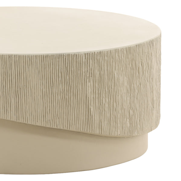 Dovetail Mullins Coffee Table Cream Concrete DOV24108-WHIT