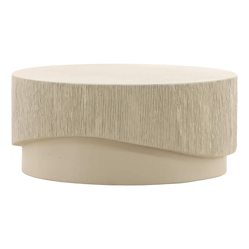 Dovetail Mullins Coffee Table Cream Concrete DOV24108-WHIT