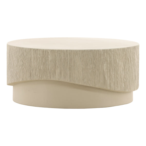 Dovetail Mullins Coffee Table Cream Concrete DOV24108-WHIT