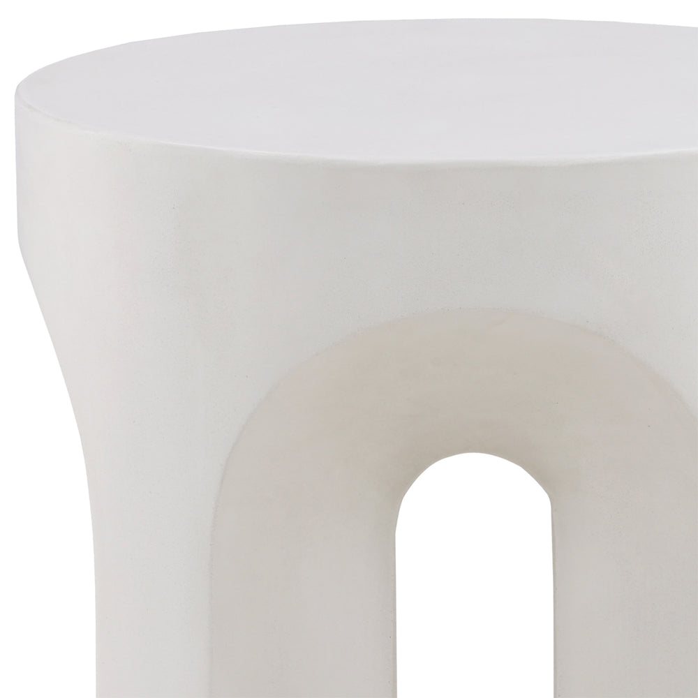 Dovetail Hutchins Side Table Cream Ivory Concrete DOV24116-CREM