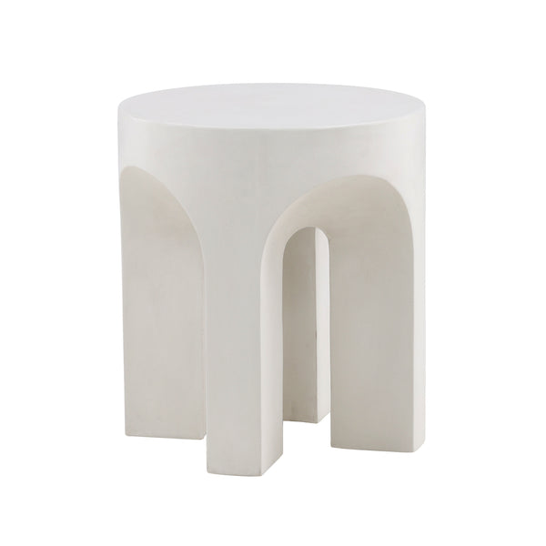 Dovetail Hutchins Side Table Cream Ivory Concrete DOV24116-CREM