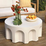 Dovetail,Coffee Tables,,Ivory,Concrete,Freight,Beige,,Acrylic,,REGULAR 20,$2000 - $2500 Hutchins Outdoor Coffee Table DOV24120-IVRY Dovetail Dovetail