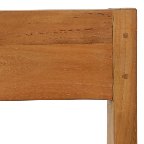 Dovetail Glinda Dining Chair Set of 2 Teak Wood Frame and Genuine Leather - Natural and Black