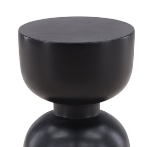 Karina Living Rian Outdoor Side Table - Modern Black Concrete Accent for Patios, Decks, and Indoor Spaces DOV26029