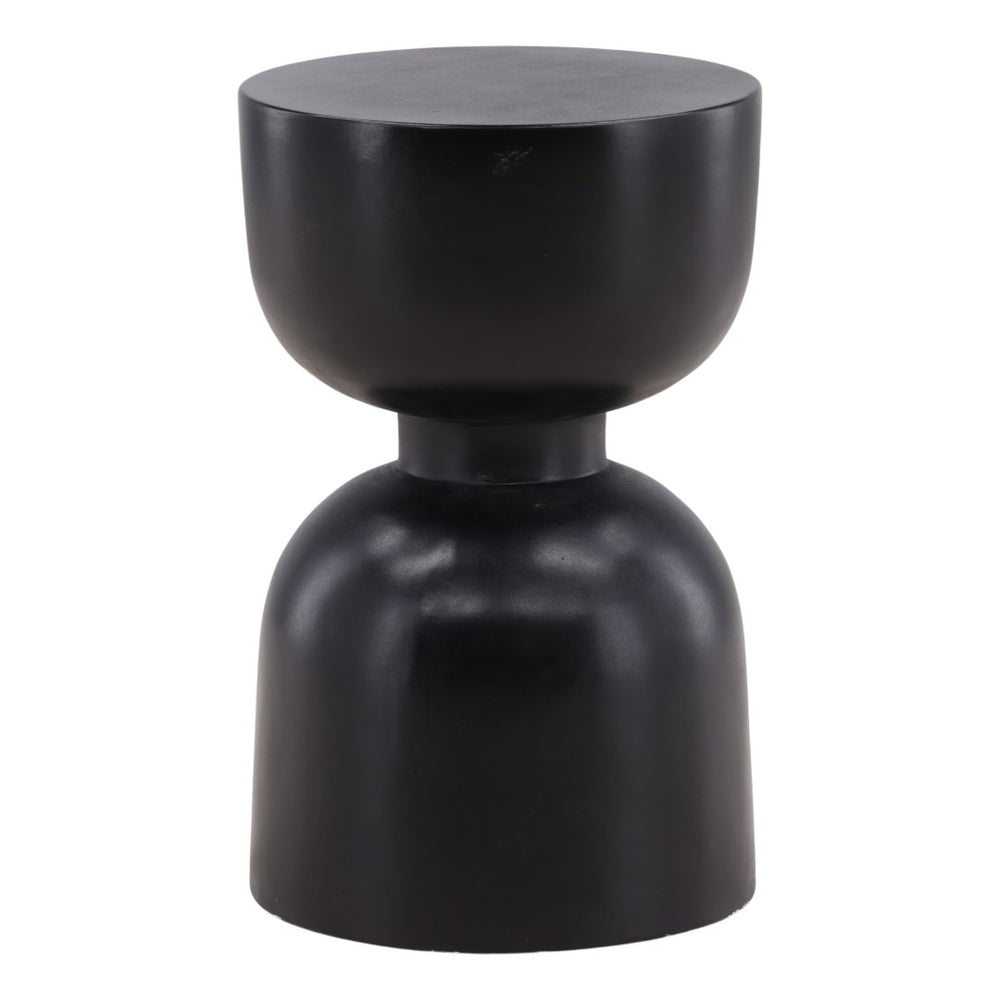 Karina Living Rian Outdoor Side Table - Modern Black Concrete Accent for Patios, Decks, and Indoor Spaces DOV26029