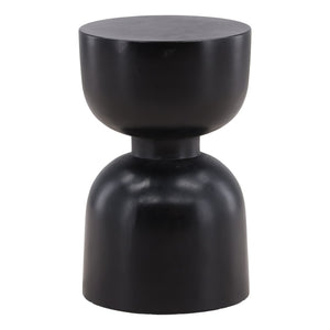 Karina Living Rian Outdoor Side Table - Modern Black Concrete Accent for Patios, Decks, and Indoor Spaces DOV26029