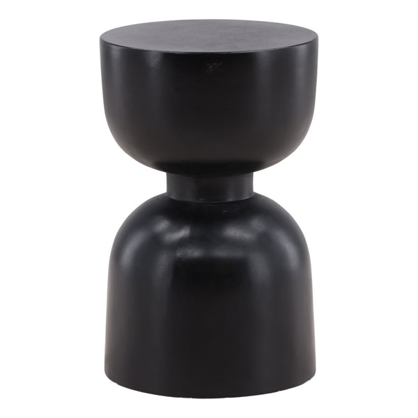 Karina Living Rian Outdoor Side Table - Modern Black Concrete Accent for Patios, Decks, and Indoor Spaces DOV26029