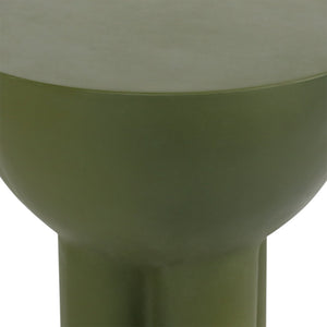 Karina Living Rhett Outdoor End Table in Olive Green - Stylish Lightweight Concrete Accent for Any Space DOV26066-OLIV