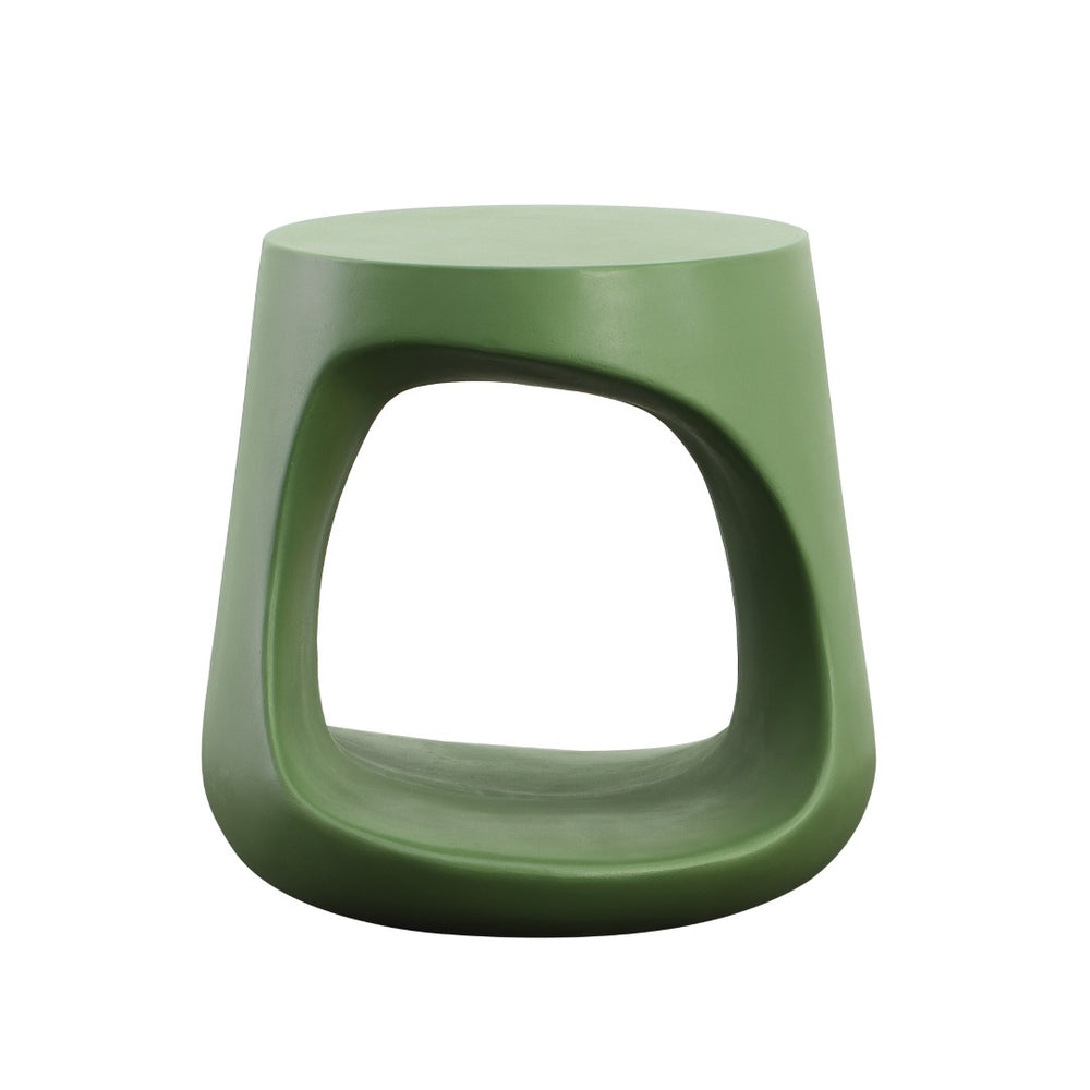 Karina Living Owens Olive Green Outdoor Side Table - Modern Lightweight Concrete Accent for Patios & Decks DOV26073-GREN