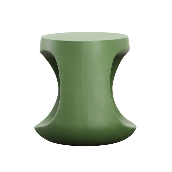 Karina Living Owens Olive Green Outdoor Side Table - Modern Lightweight Concrete Accent for Patios & Decks DOV26073-GREN