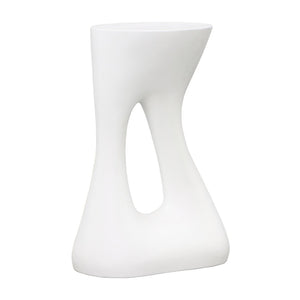 Karina Living Carolina Modern Minimalist White Side Table - Durable Concrete Accent for Small Spaces & Decor DOV26079-WHIT