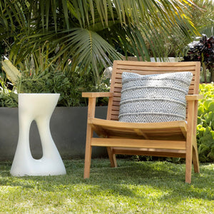 Karina Living Carolina Modern Minimalist White Side Table - Durable Concrete Accent for Small Spaces & Decor DOV26079-WHIT