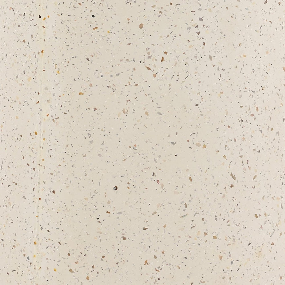 Karina Living Cove End Table in Ivory - Modern Lightweight Concrete Terrazzo Accent for Stylish Living Spaces DOV26092-IVRY