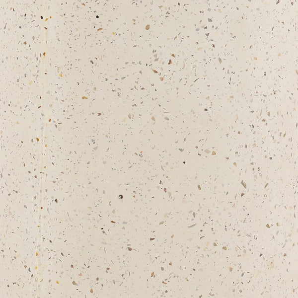 Karina Living Cove End Table in Ivory - Modern Lightweight Concrete Terrazzo Accent for Stylish Living Spaces DOV26092-IVRY