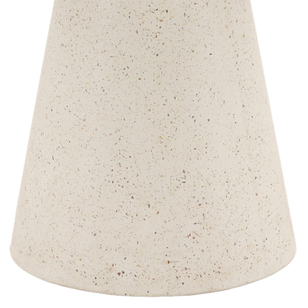 Dovetail Mia End Table White Natural and White Teak Wood and Lightweight Concrete Terrazzo DOV26094-WHIT