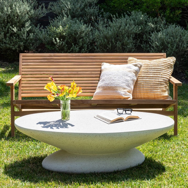 Karina Living Jaela Coffee Table in Ivory - Modern Terrazzo Design, Durable Concrete, Perfect for Stylish Interiors DOV26095-IVRY