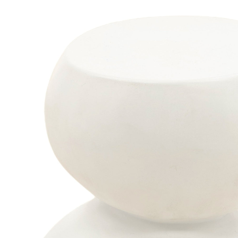 Karina Living Serenade End Table - Stylish White Concrete Accent Piece for Modern Living Rooms & Bedrooms DOV26097-WHIT