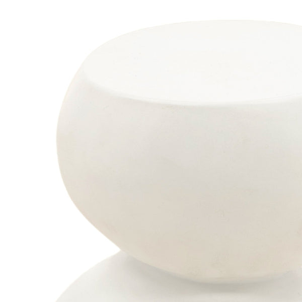 Karina Living Serenade End Table - Stylish White Concrete Accent Piece for Modern Living Rooms & Bedrooms DOV26097-WHIT