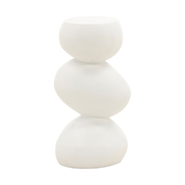 Karina Living Serenade End Table - Stylish White Concrete Accent Piece for Modern Living Rooms & Bedrooms DOV26097-WHIT
