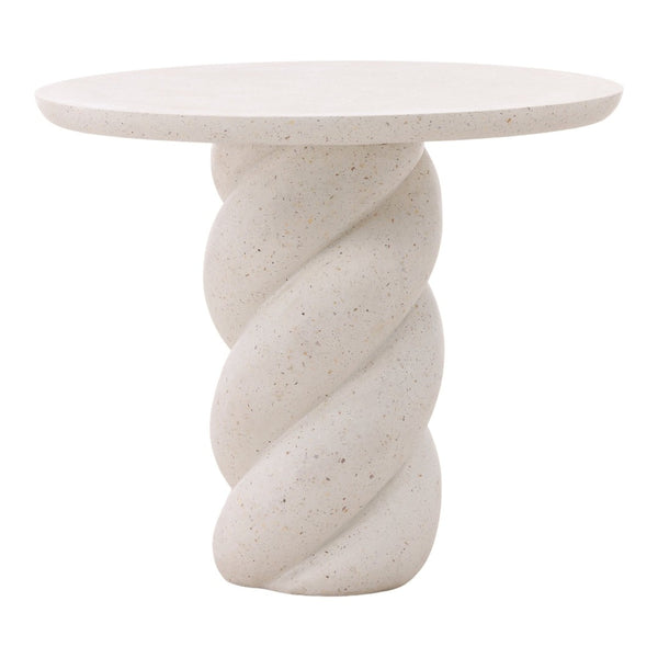 Karina Living Nidia Outdoor Bistro Table in Ivory – Chic, Durable, Lightweight Concrete for Stylish Patios & Cafés DOV26102-IVRY