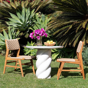 Karina Living Nidia Outdoor Bistro Table in Ivory – Chic, Durable, Lightweight Concrete for Stylish Patios & Cafés DOV26102-IVRY