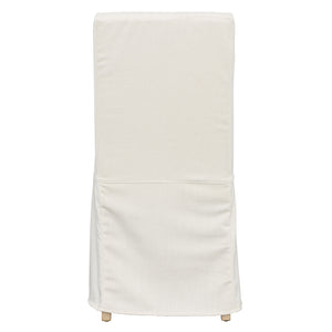 Dovetail Leni Dining Chair Off White Upholstery Oak Wood Frame and Cotton Blend Slipcover DOV31030