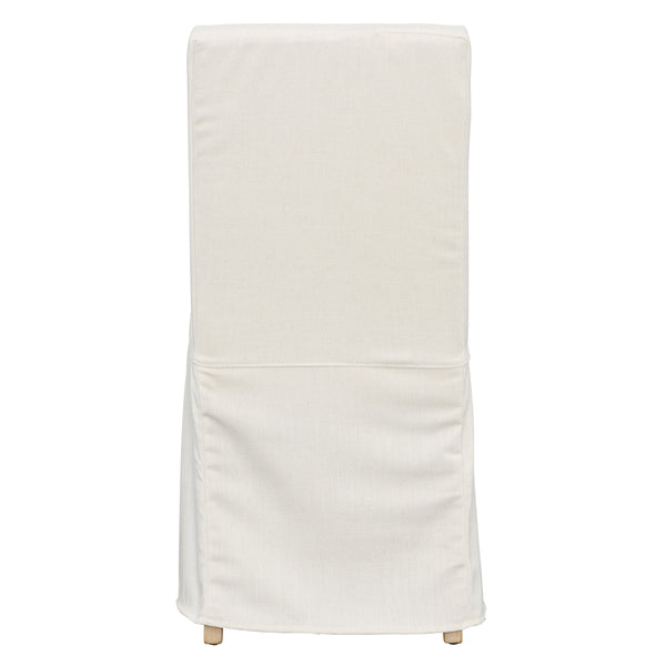 Dovetail Leni Dining Chair Off White Upholstery Oak Wood Frame and Cotton Blend Slipcover DOV31030