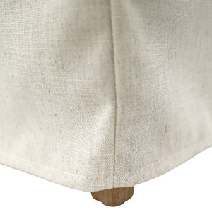 Dovetail Leni Dining Chair Off White Upholstery Oak Wood Frame and Cotton Blend Slipcover DOV31030