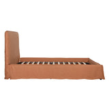 Dovetail Whitney Bed Linen Blend Upholstered Slipcover and Birch Wood Frame - Terracotta