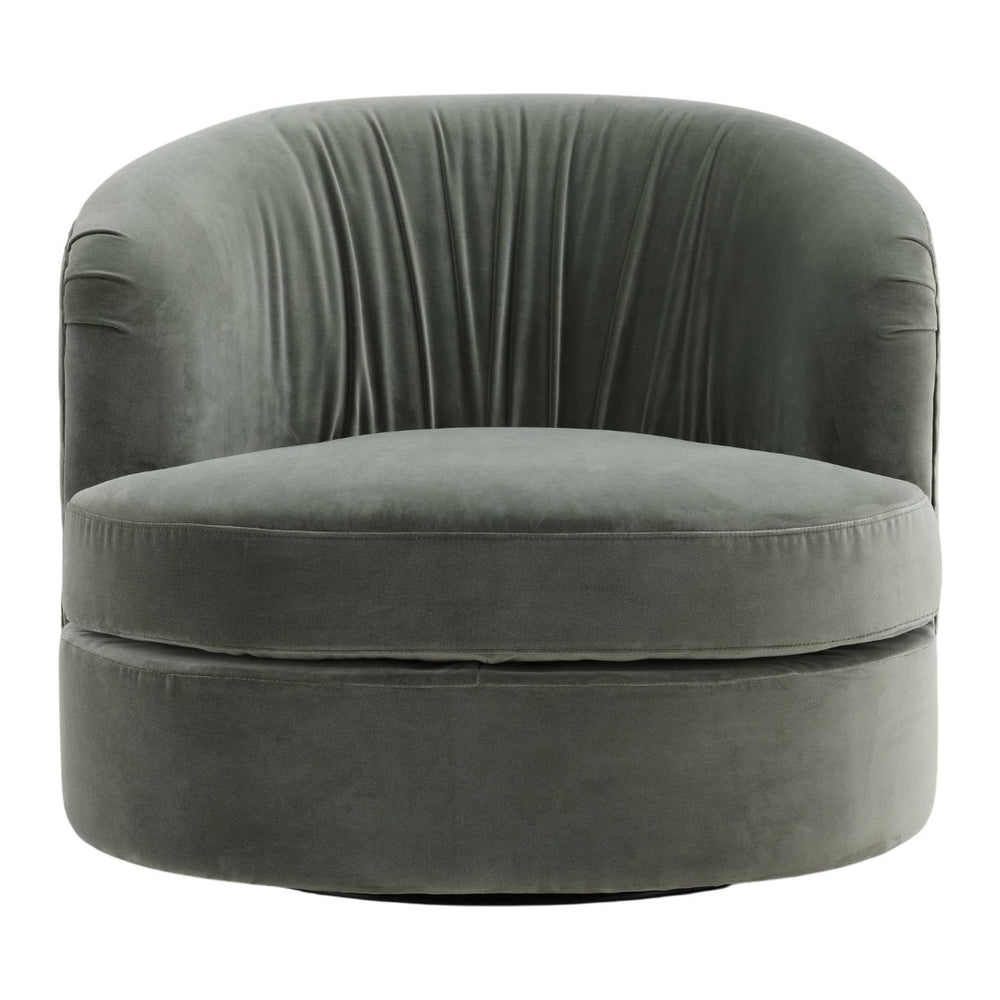 Karina Living Azura Swivel Chair in Sage Velvet - Modern Accent Seat for Living Room and Bedroom Comfort DOV3213-SAGE