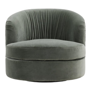 Karina Living Azura Swivel Chair in Sage Velvet - Modern Accent Seat for Living Room and Bedroom Comfort DOV3213-SAGE