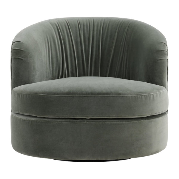 Karina Living Azura Swivel Chair in Sage Velvet - Modern Accent Seat for Living Room and Bedroom Comfort DOV3213-SAGE