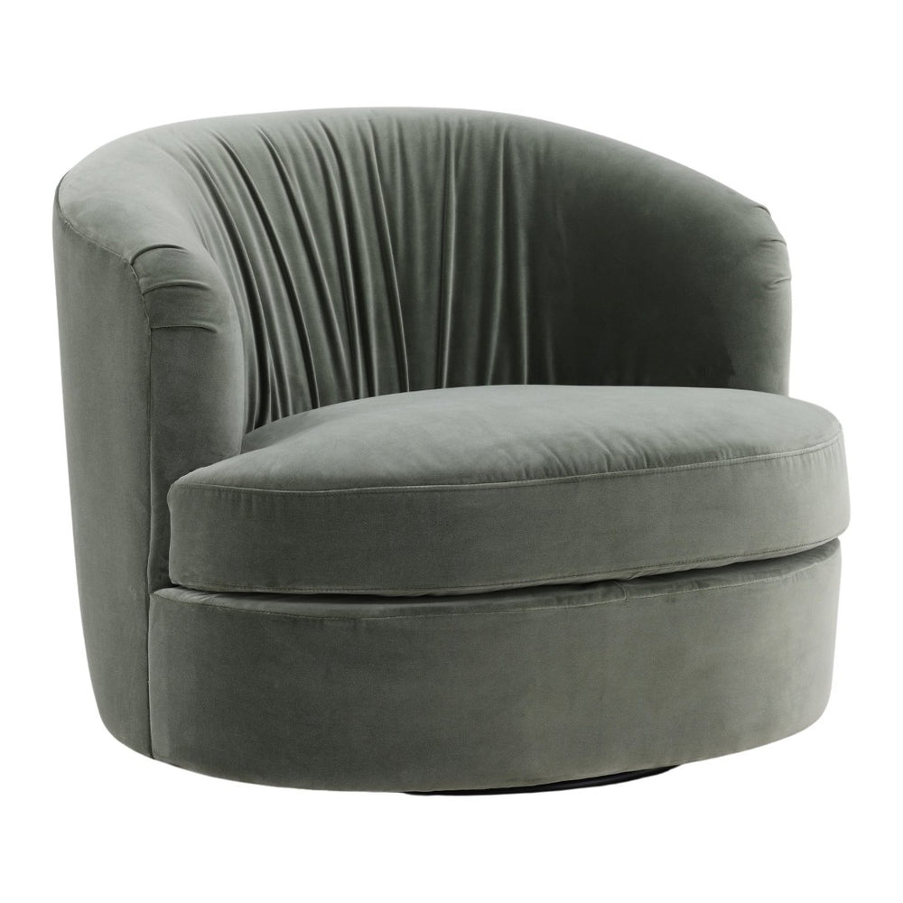 Karina Living Azura Swivel Chair in Sage Velvet - Modern Accent Seat for Living Room and Bedroom Comfort DOV3213-SAGE