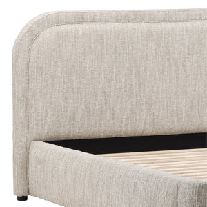 Karina Living Agi Bed King in Napa Beige - Stylish Upholstered Design with Birch Frame for Modern Comfort & Elegance DOV3216EK-BEIG