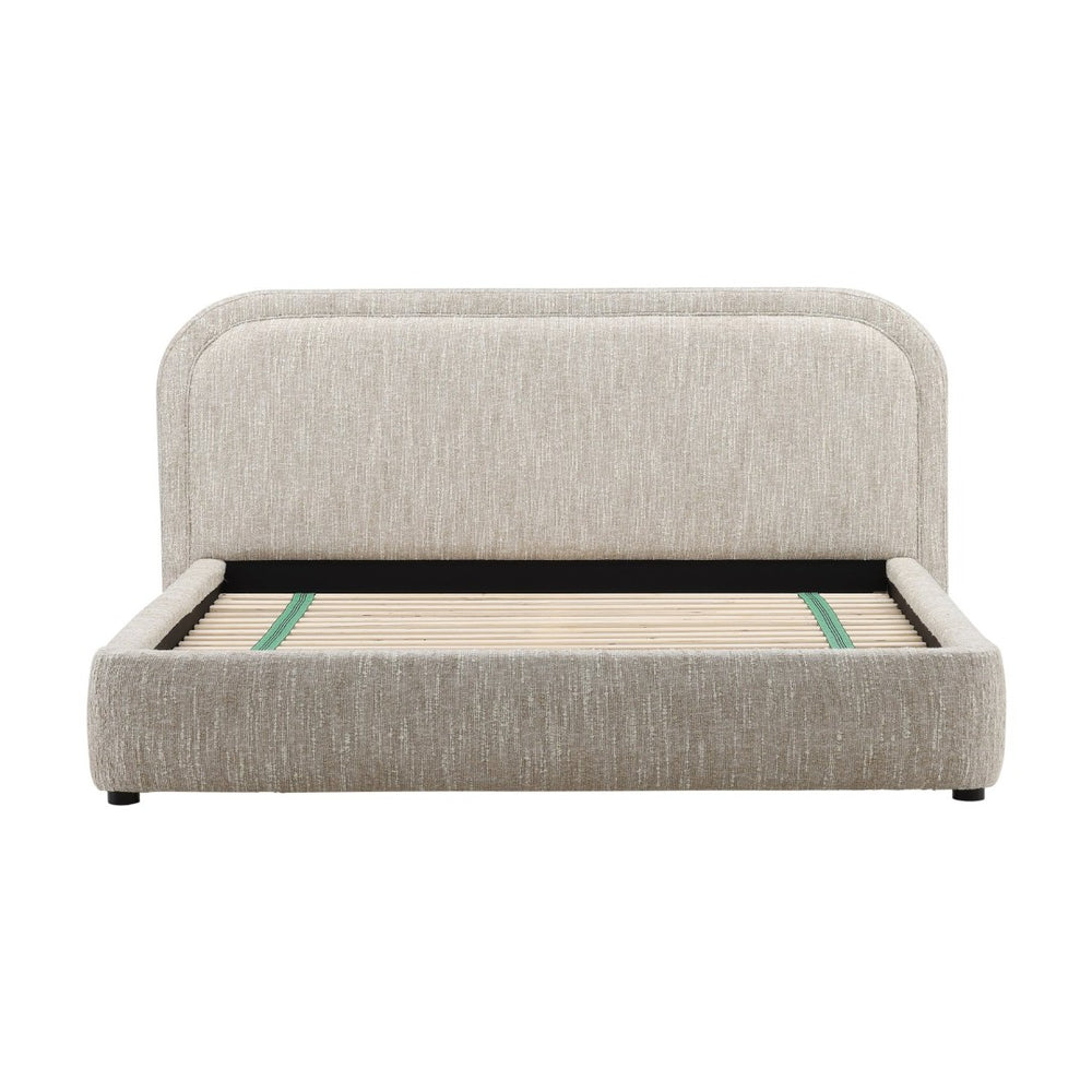 Karina Living Agi Bed King in Napa Beige - Stylish Upholstered Design with Birch Frame for Modern Comfort & Elegance DOV3216EK-BEIG