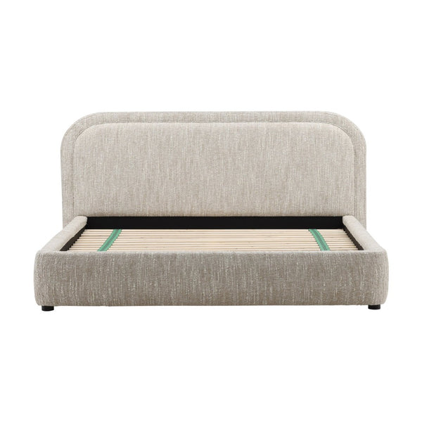 Karina Living Agi Bed King in Napa Beige - Stylish Upholstered Design with Birch Frame for Modern Comfort & Elegance DOV3216EK-BEIG