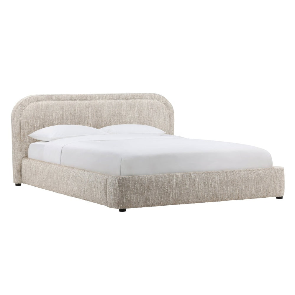 Karina Living Agi Bed King in Napa Beige - Stylish Upholstered Design with Birch Frame for Modern Comfort & Elegance DOV3216EK-BEIG