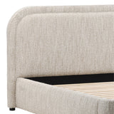 Dovetail Agi Bed Queen Beige Napa Beige Polyester Blend Upholstery and Birch Wood Frame DOV3216Q-BEIG