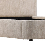 Dovetail Agi Bed Queen Beige Napa Beige Polyester Blend Upholstery and Birch Wood Frame DOV3216Q-BEIG