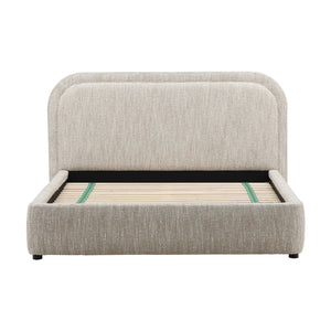 Dovetail Agi Bed Queen Beige Napa Beige Polyester Blend Upholstery and Birch Wood Frame DOV3216Q-BEIG