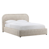 Dovetail Agi Bed Queen Beige Napa Beige Polyester Blend Upholstery and Birch Wood Frame DOV3216Q-BEIG